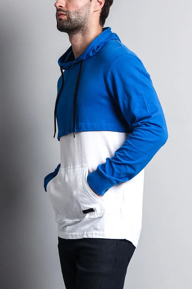 Long Sleeve Color Block Hooded Tee