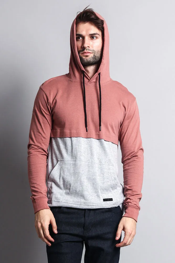 Long Sleeve Color Block Hooded Tee