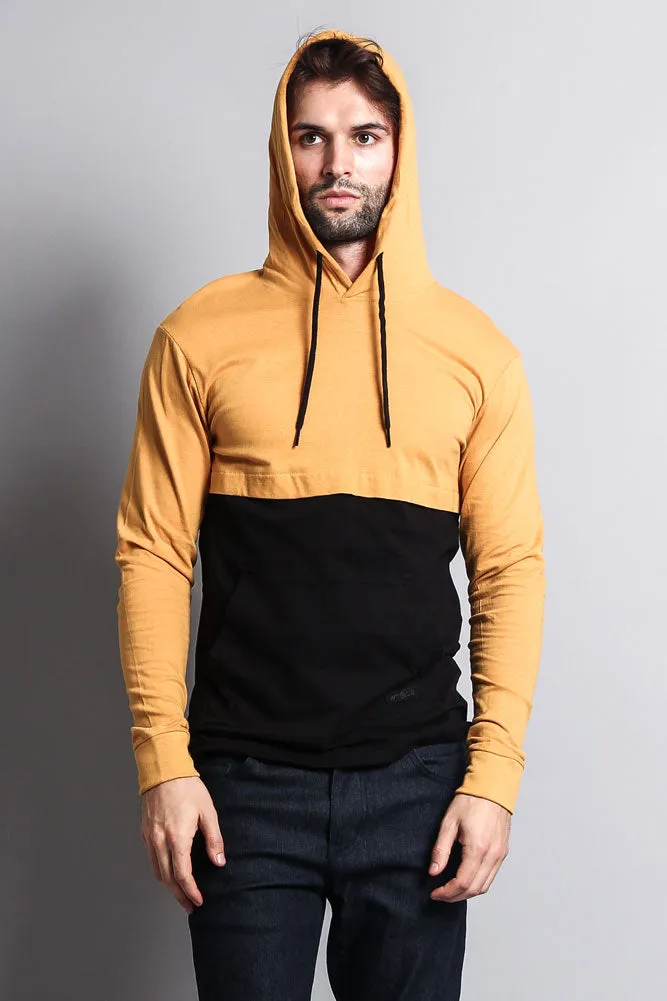 Long Sleeve Color Block Hooded Tee