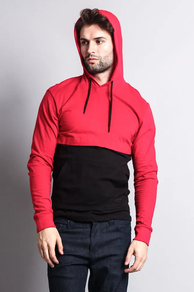 Long Sleeve Color Block Hooded Tee