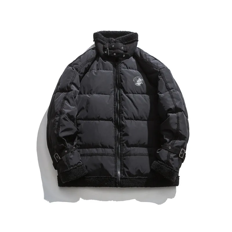 Loose and thick cotton-padded jacket to keep warm