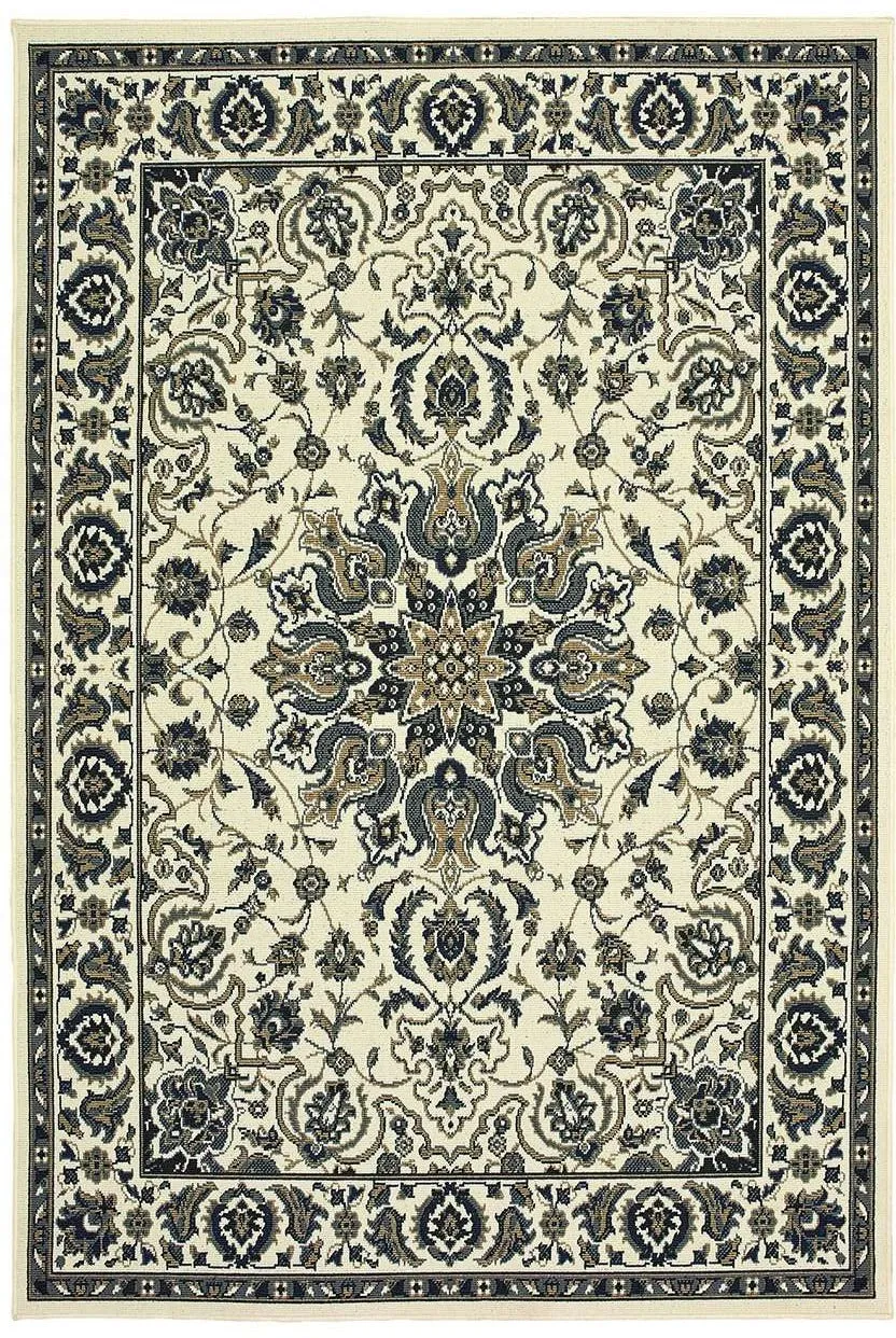 Marina 1248W Ivory Navy Rug