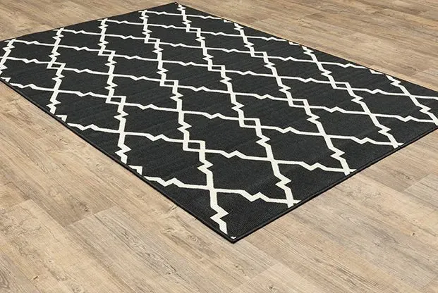 Marina 7763K Black Ivory Rug