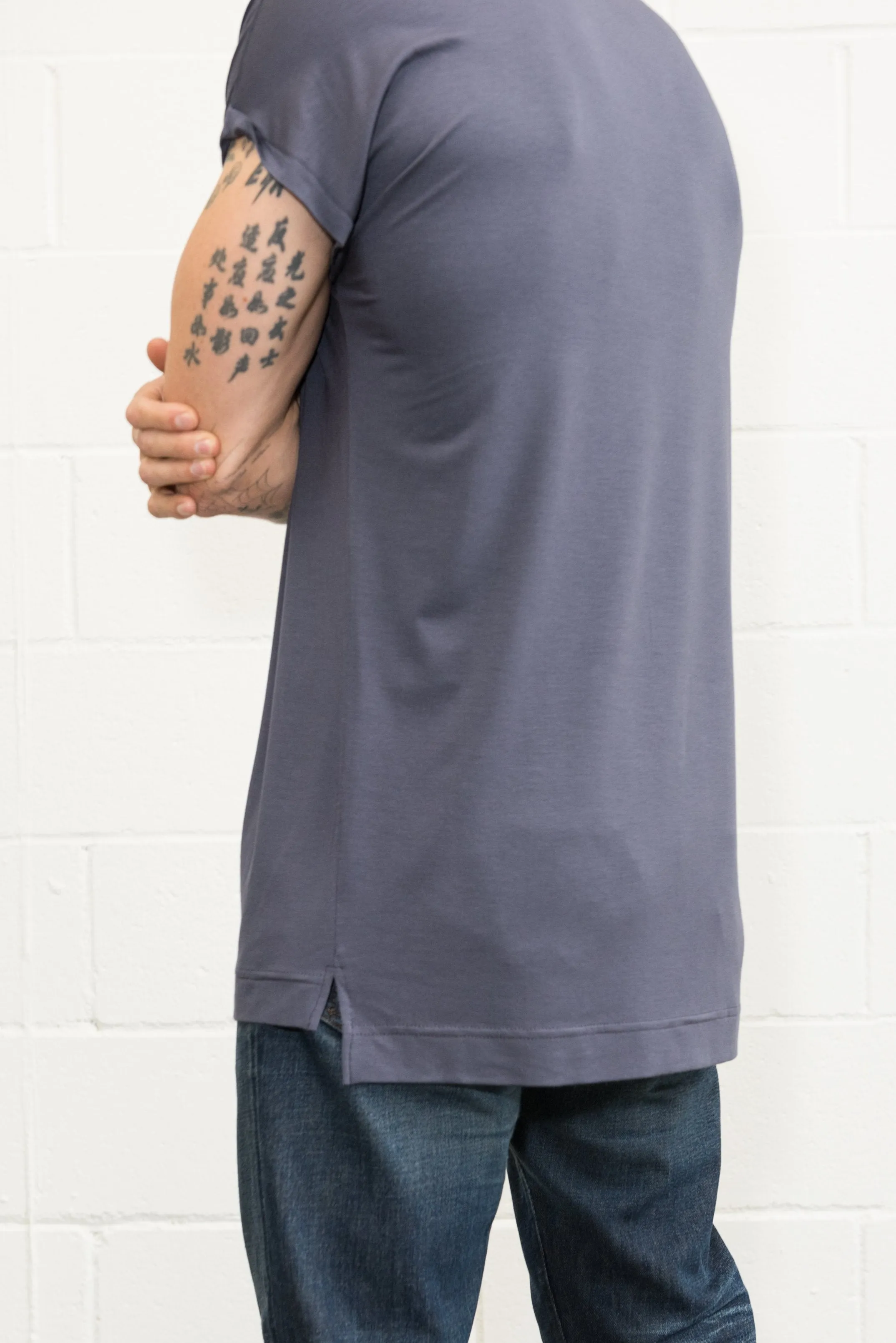 Men's Modal Hi-Lo Crew Neck Tee