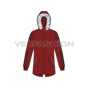 Mens Streetwear Fur Collar Hooded Parka jacket