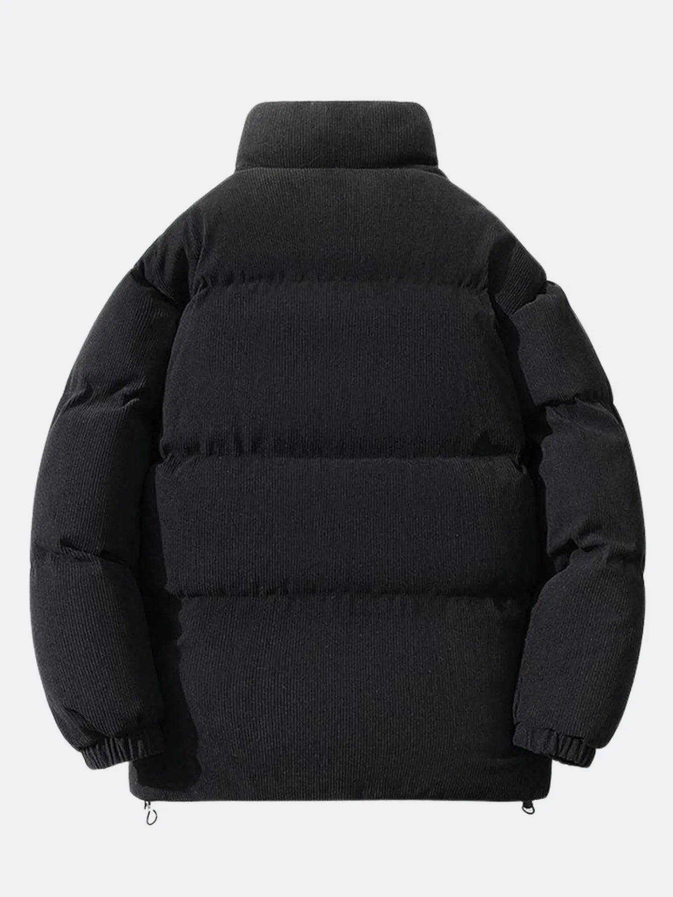 Men's Winter Thickened Black Corduroy Puffer Padded