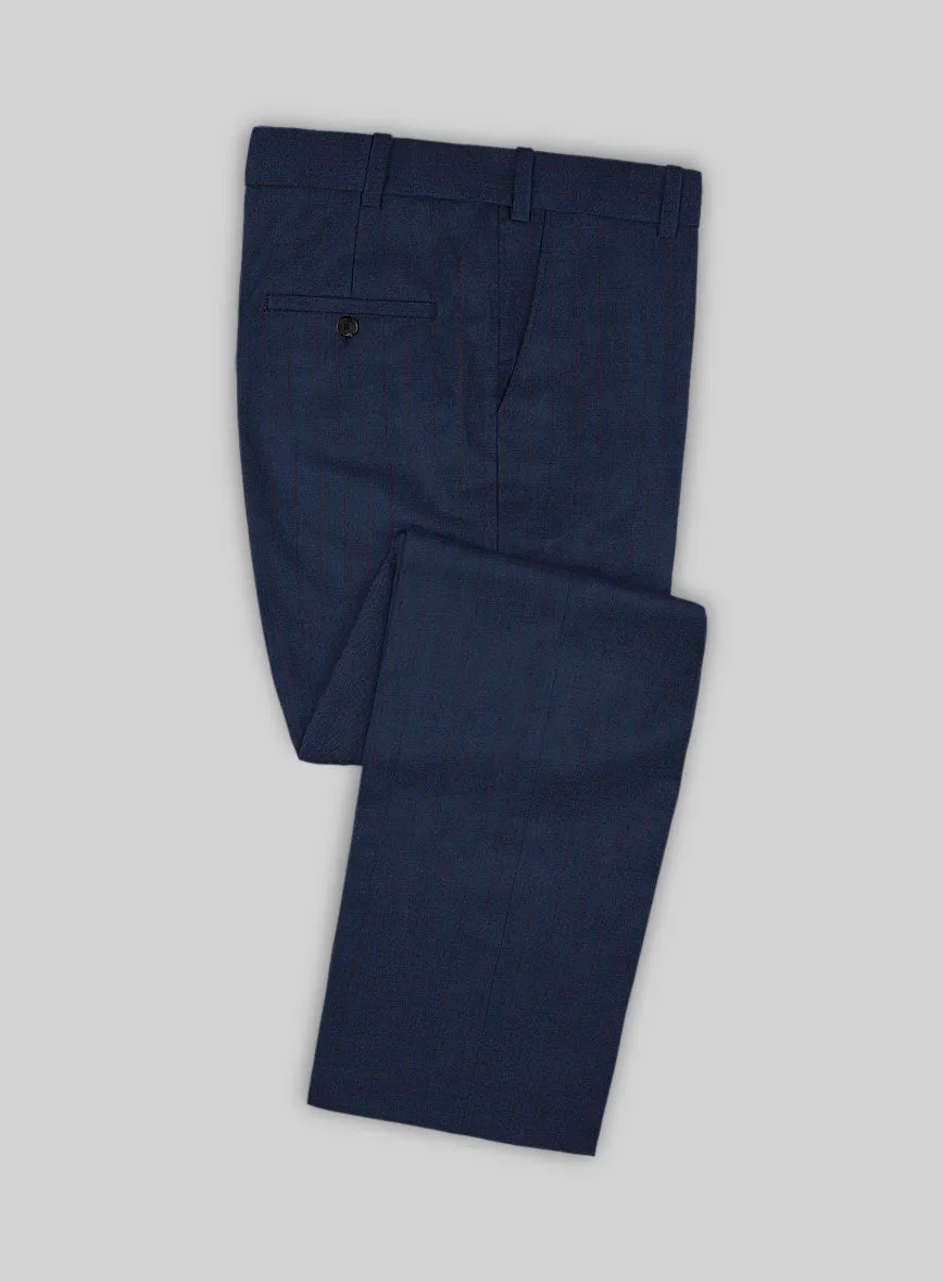 Napolean Kara Stripe Blue Wool Pants