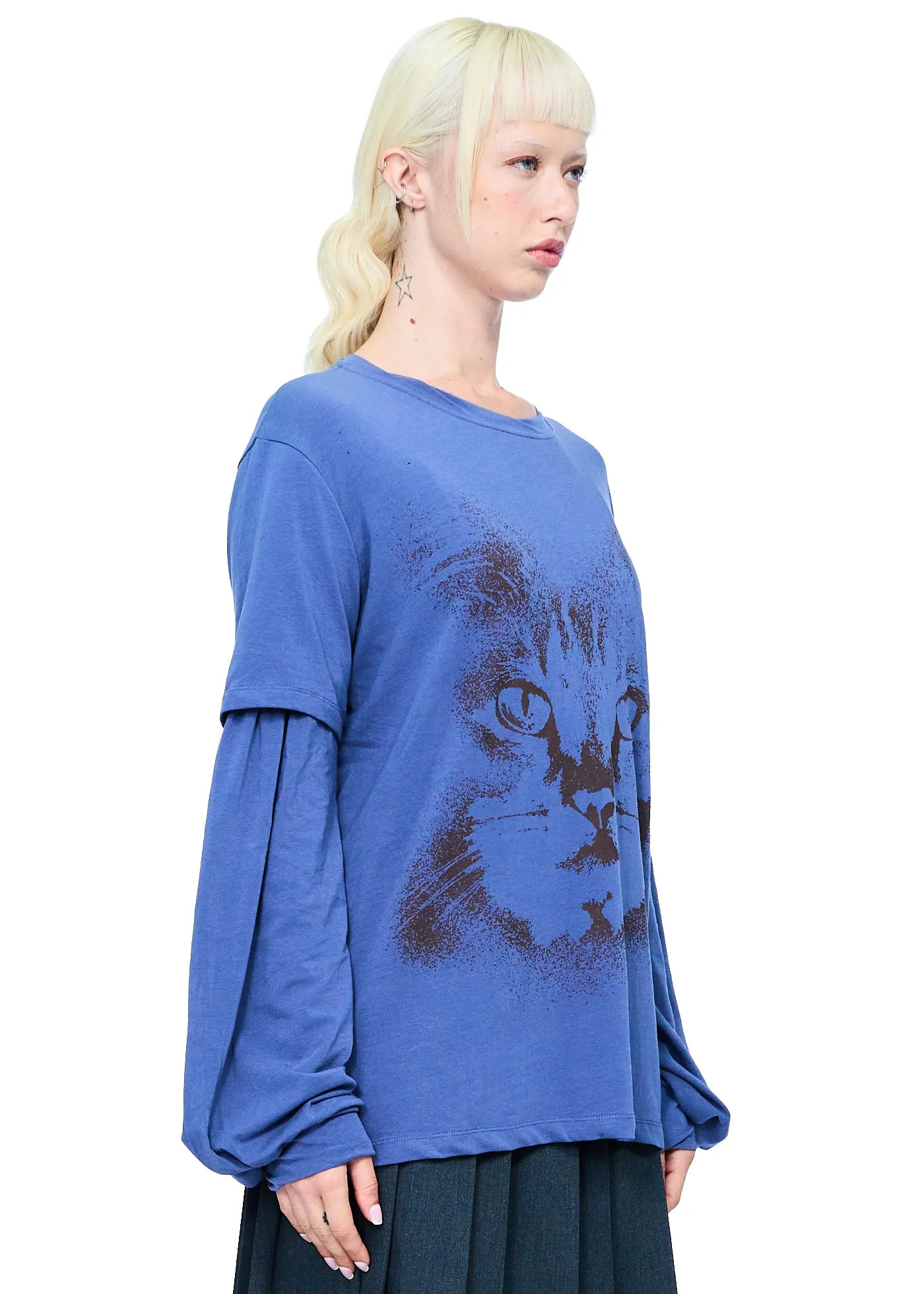 OPEN YY Layered Cat T-Shirt