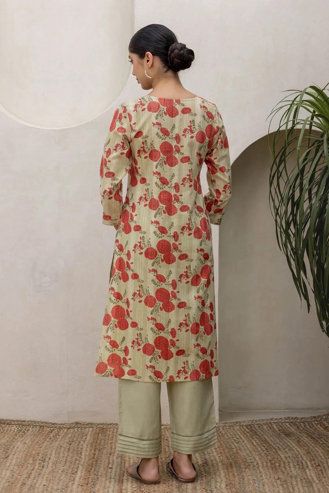 Orange Zinnia Kurta