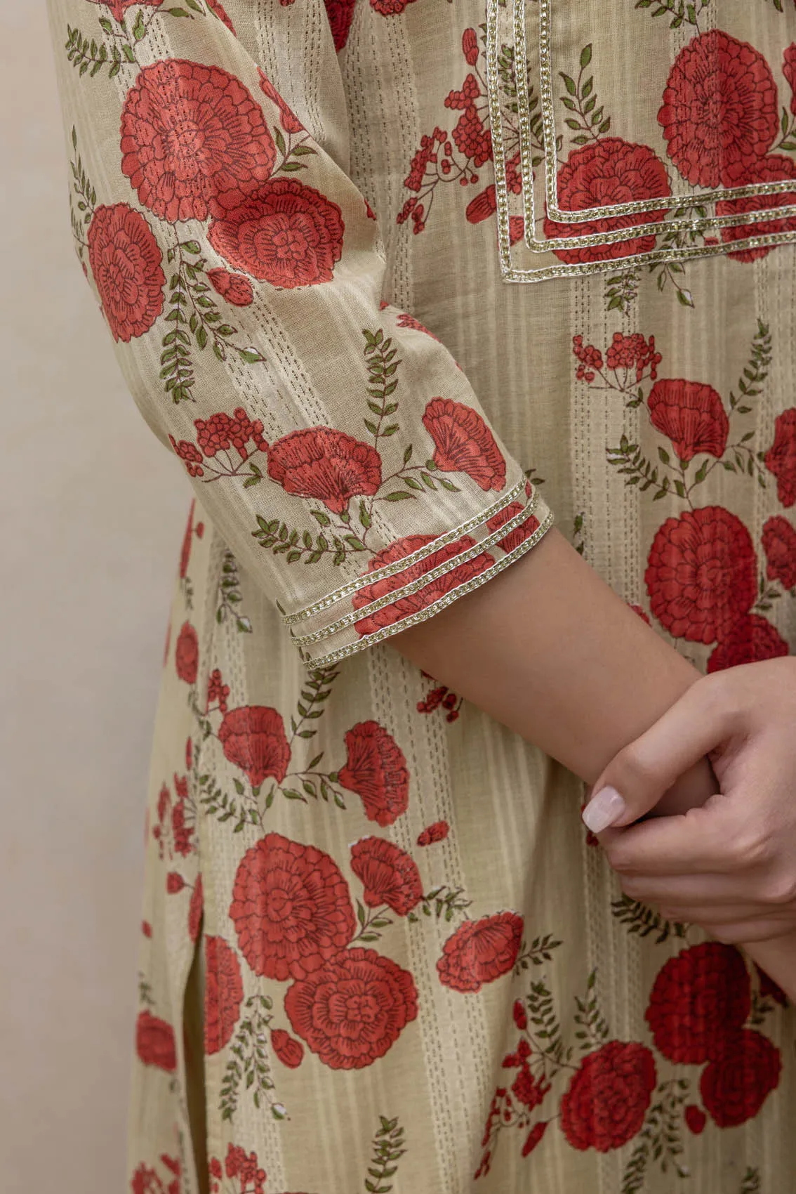 Orange Zinnia Kurta