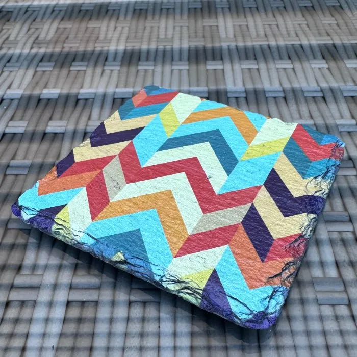 Pattern Slate Coasters - Chevron #4