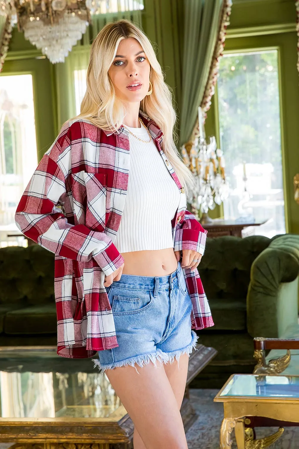 PERFECT PLAID SHIRT WESTERN INSPIRED: Red