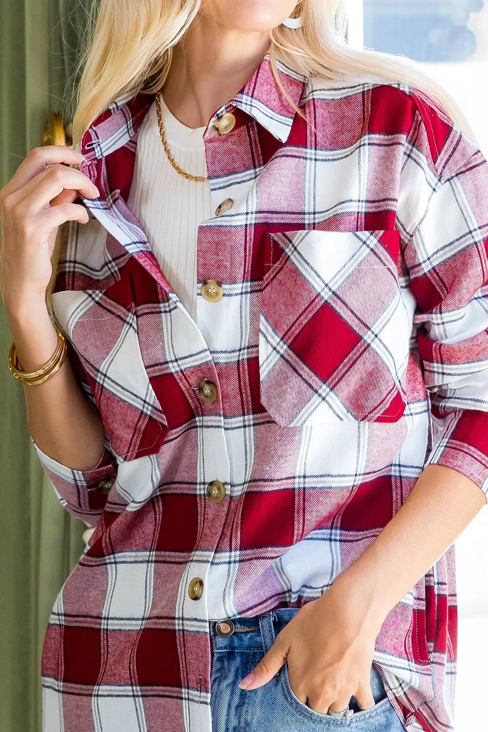 PERFECT PLAID SHIRT WESTERN INSPIRED: Red