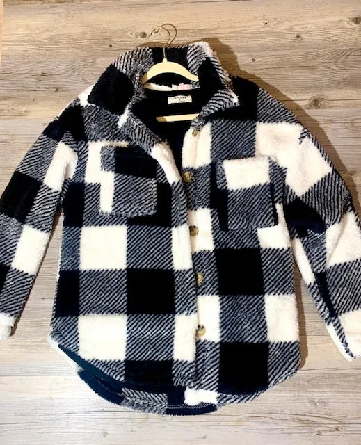 Plaid Faux Fur Shacket