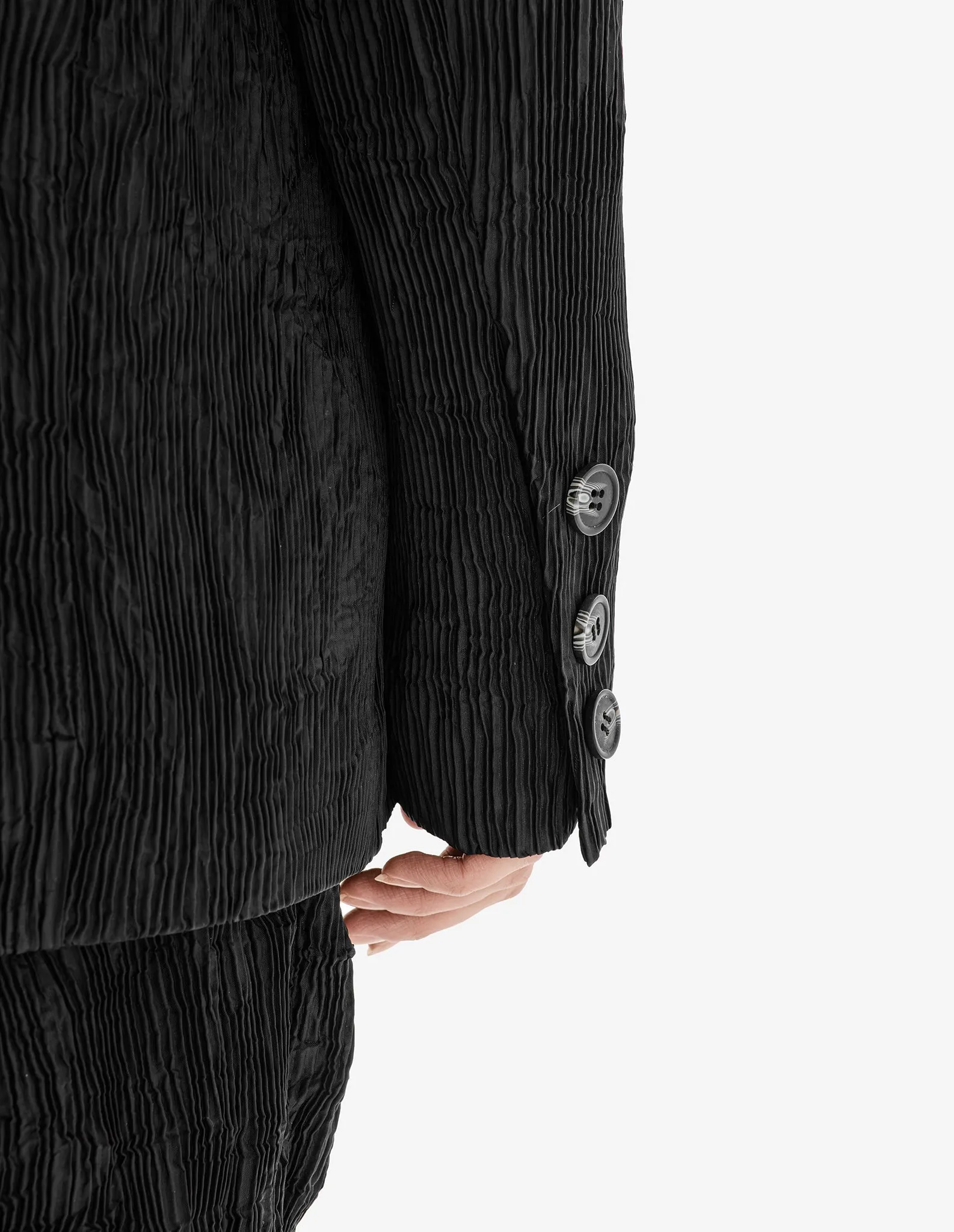 Pleated-Texture Blazer