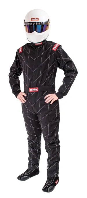 RaceQuip One Piece Single Layer Fire Suit - Black - Medium - 130903