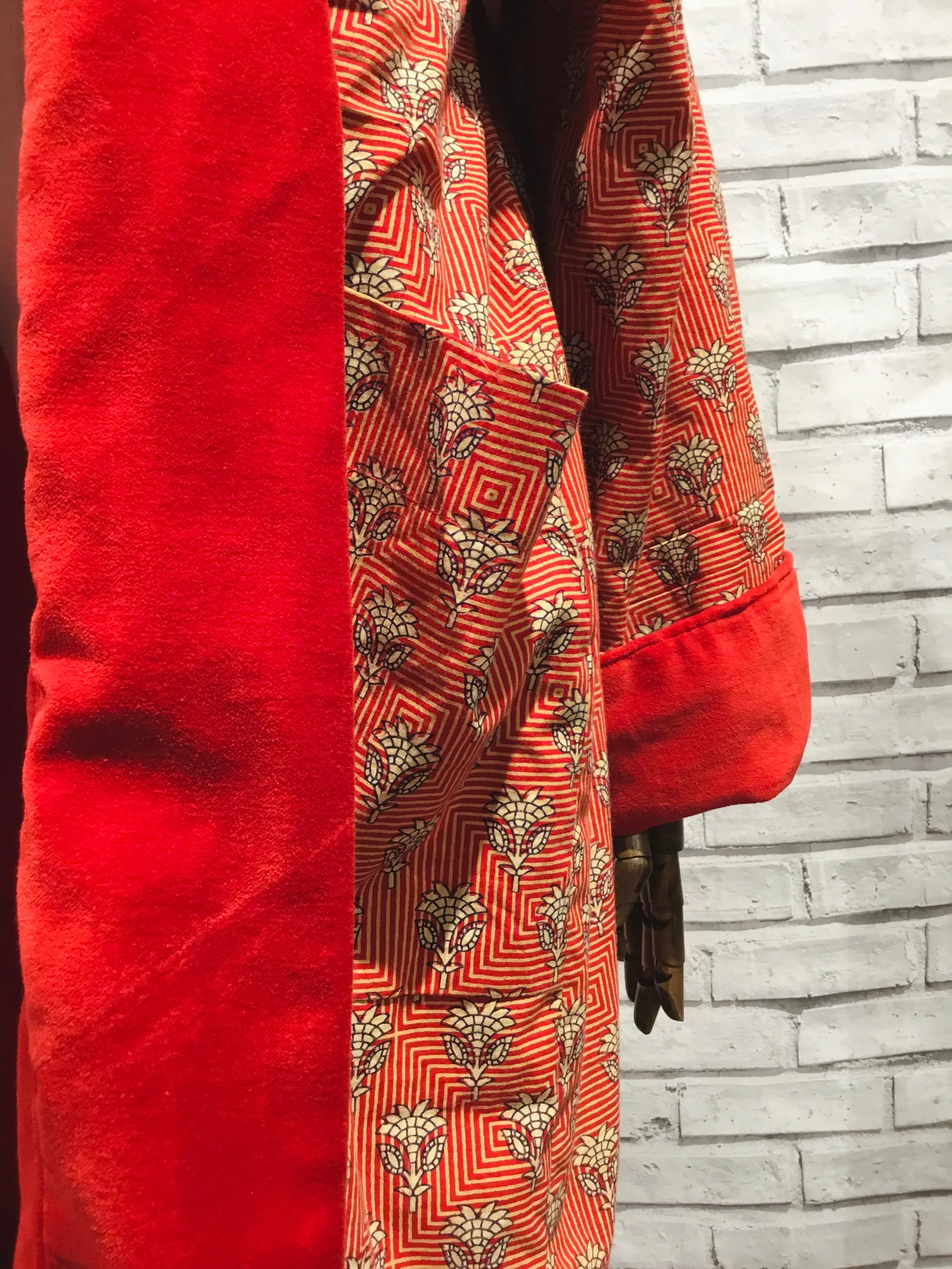 Red Lotus Velvet Coat