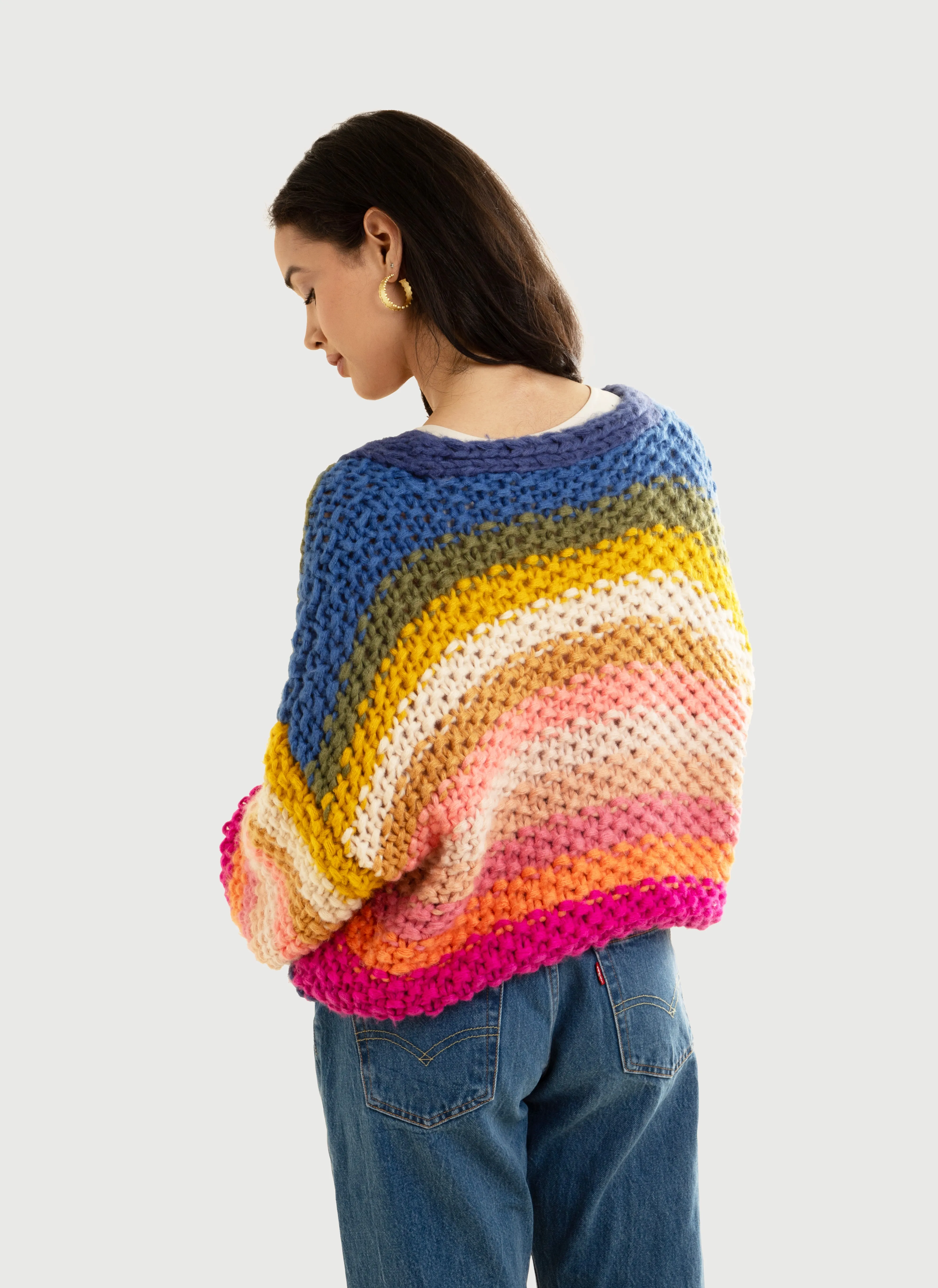 Reversible Rainbow Pullover Sweater