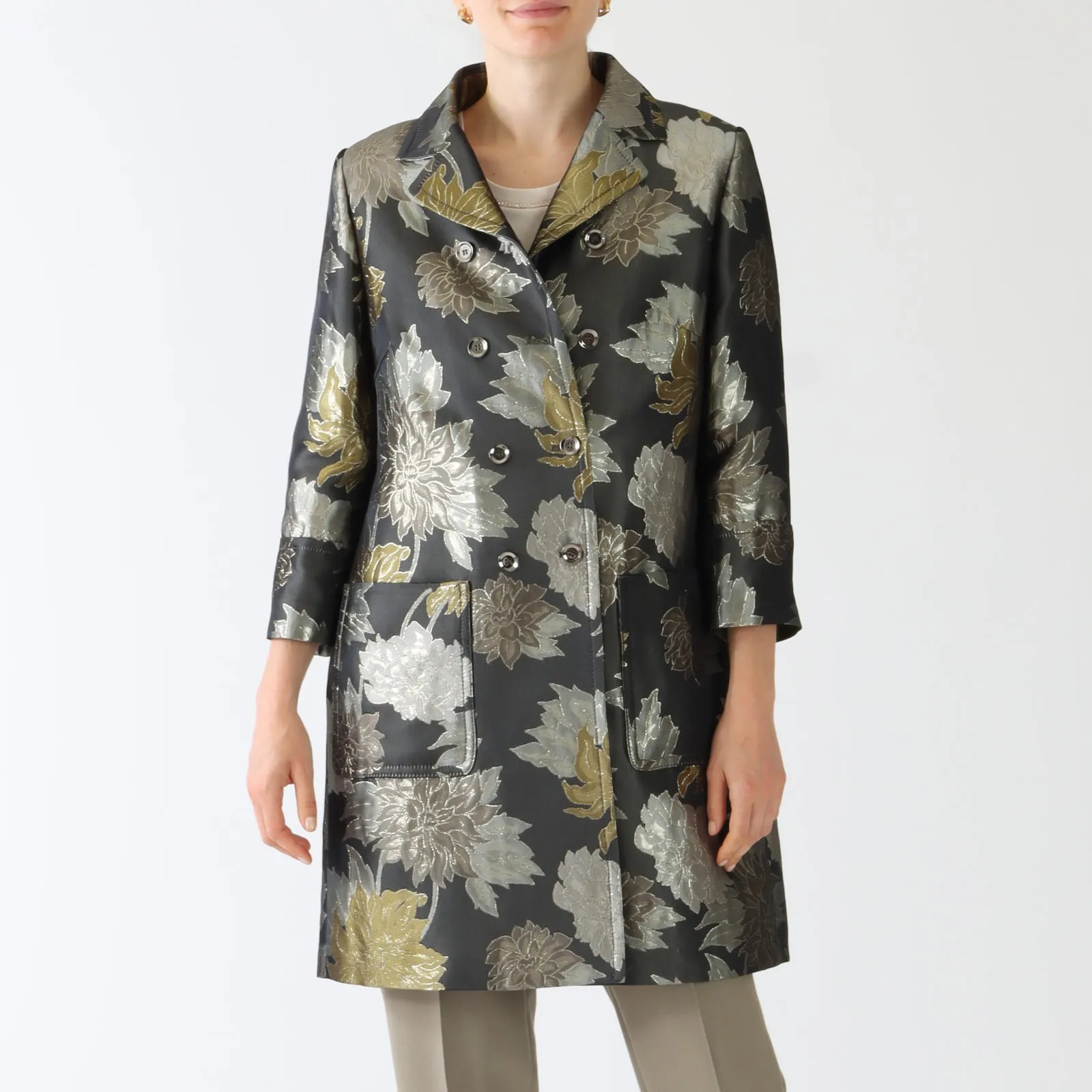 Sage Powder Noble Print Coat