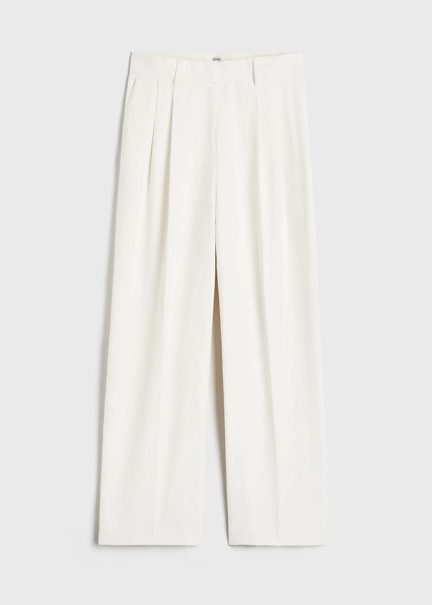 Silk cotton cord trousers meringue