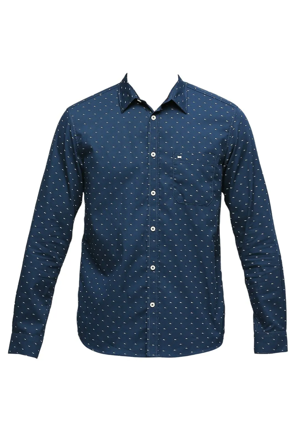 Slim Fit Cotton Polyester Twill Printed Shirt