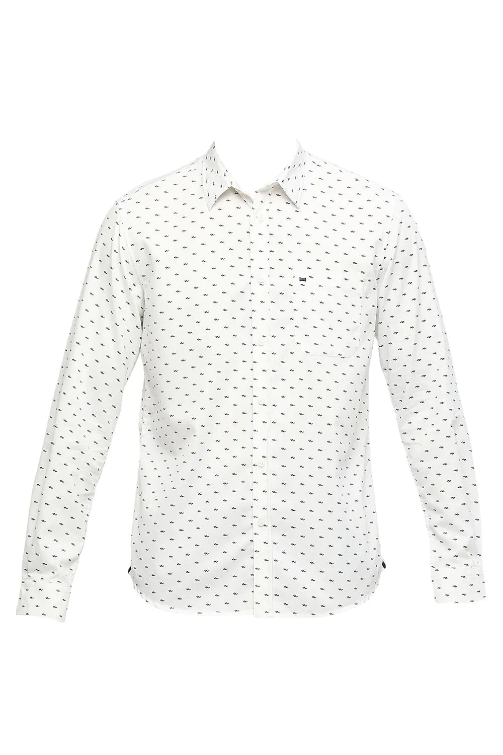 Slim Fit Cotton Polyester Twill Printed Shirt