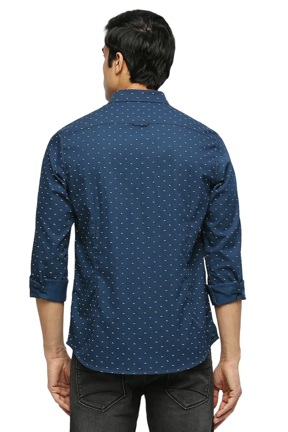 Slim Fit Cotton Polyester Twill Printed Shirt