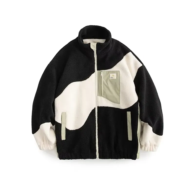 Solid Patchwork Thick Warm Jacket