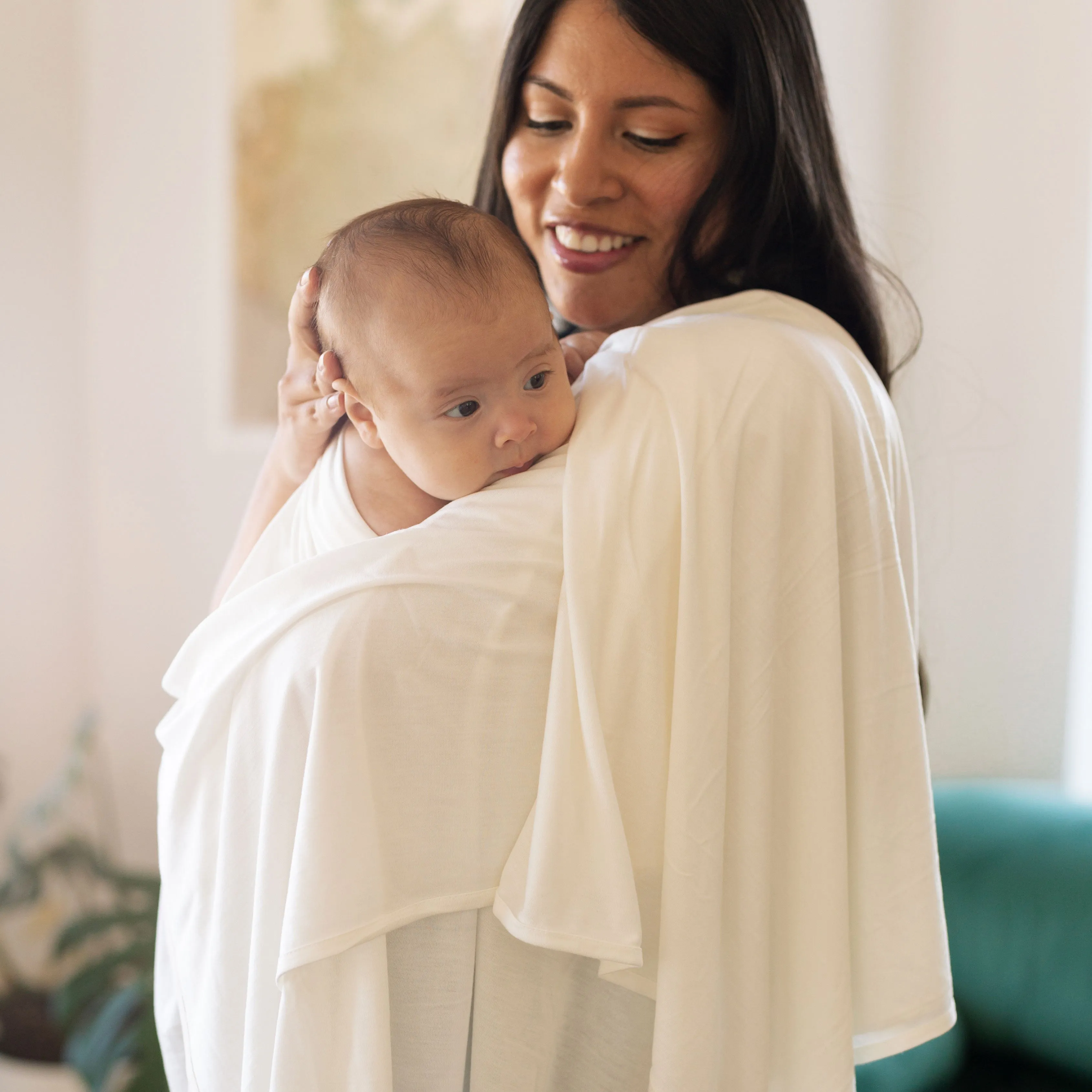 Stretch Knit Swaddle Blanket 2 Pack - White