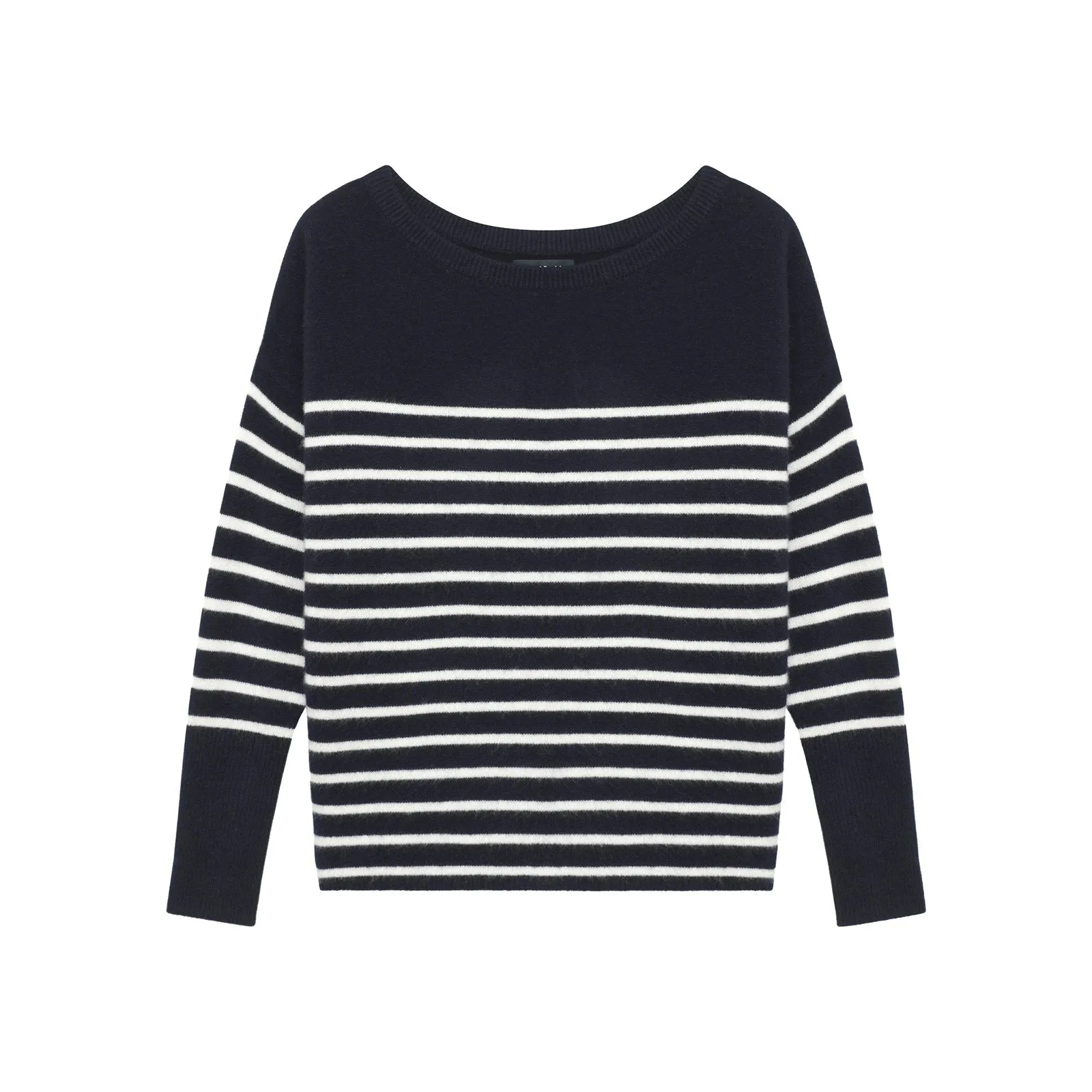 Striped Cashmere Oversized Boatneck Sweater