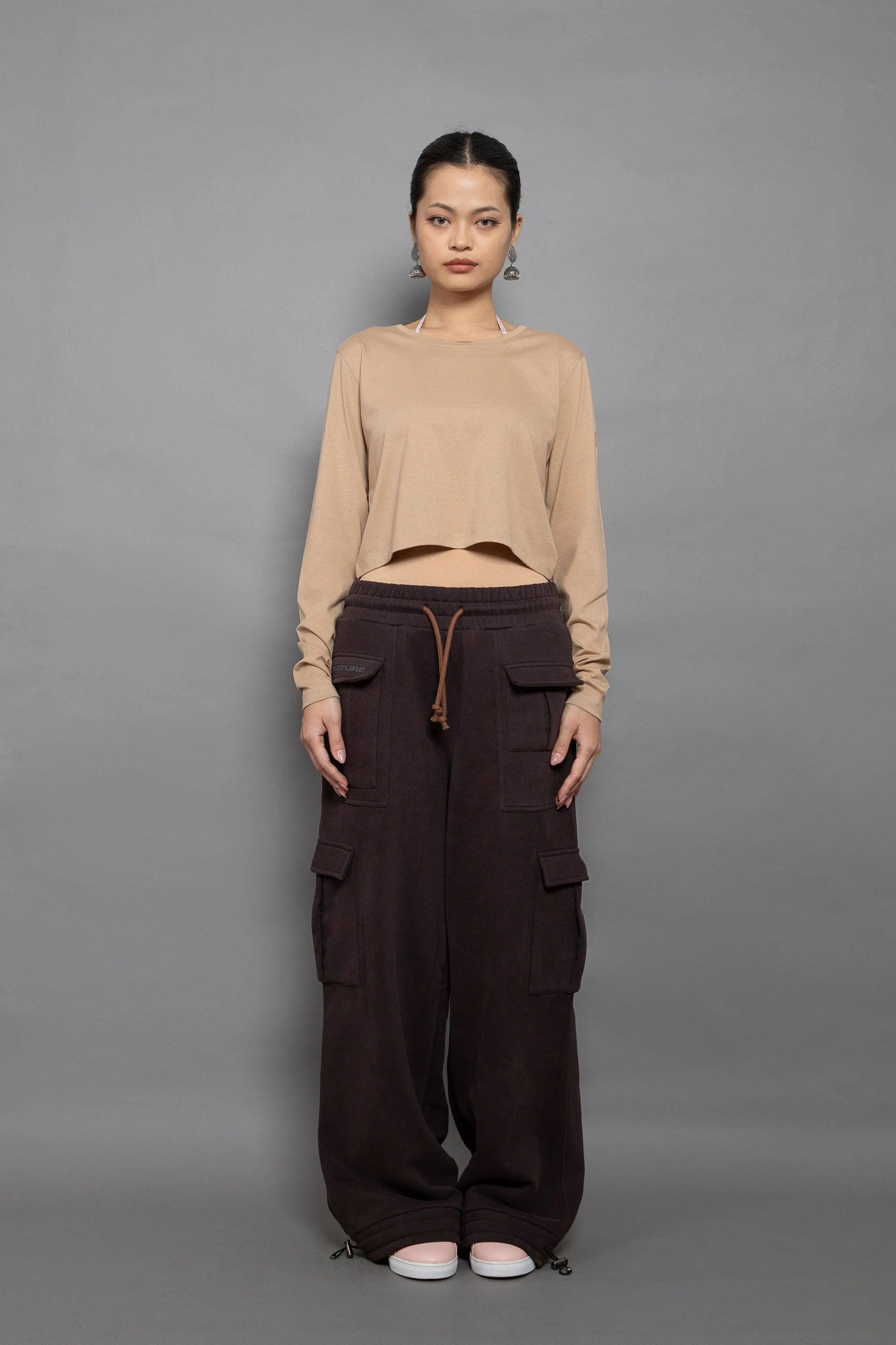 Supima Cotton Long Sleeve Cropped Tee