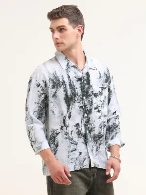 Tar Baggy Printed Shirt- Green