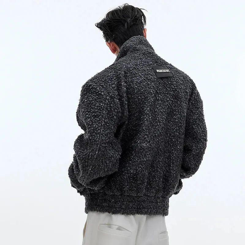 Textural Woolen Metal Decoration Jacket