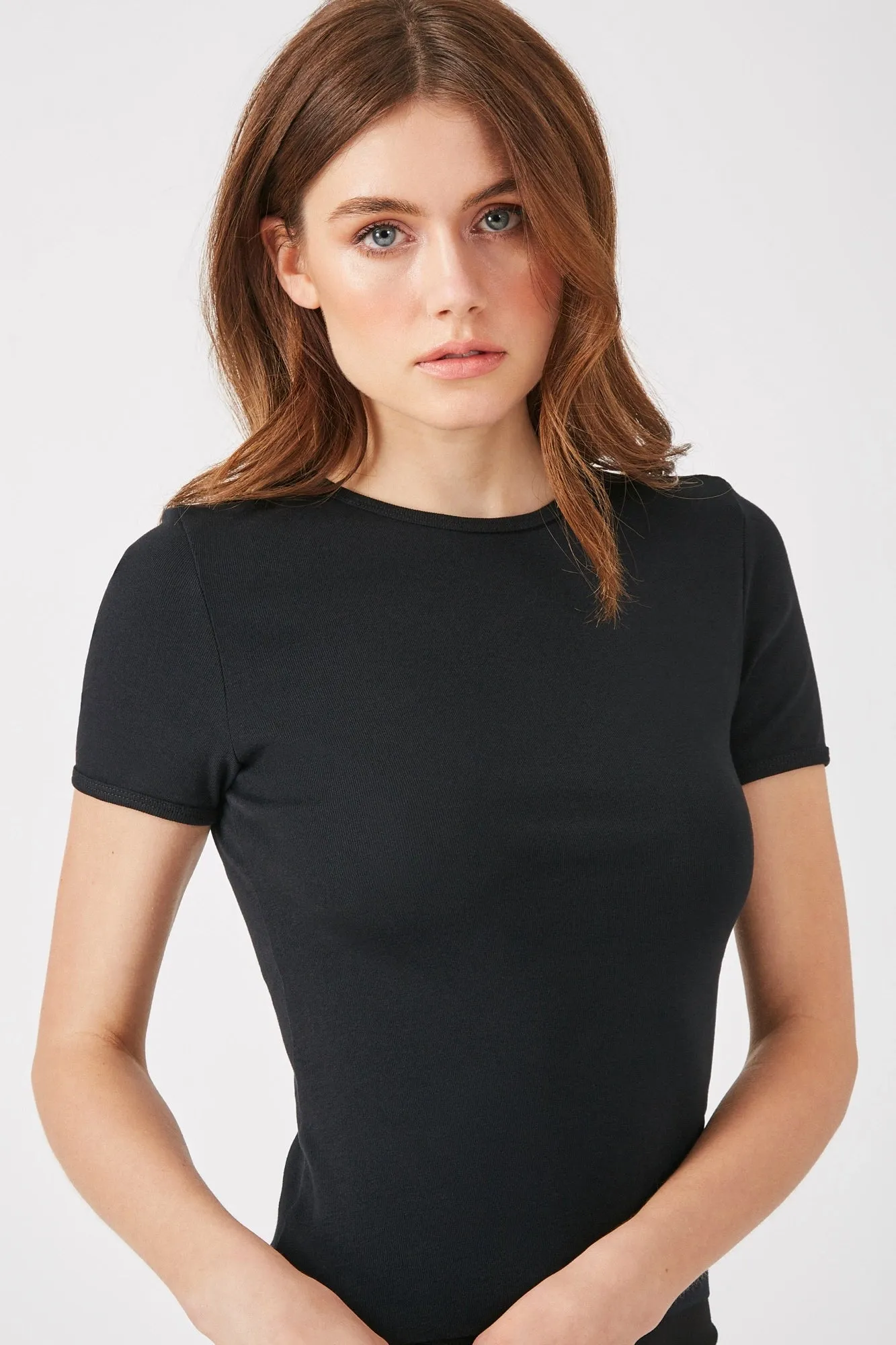 The Baillie - Black Organic Cotton Cap Sleeve Tee