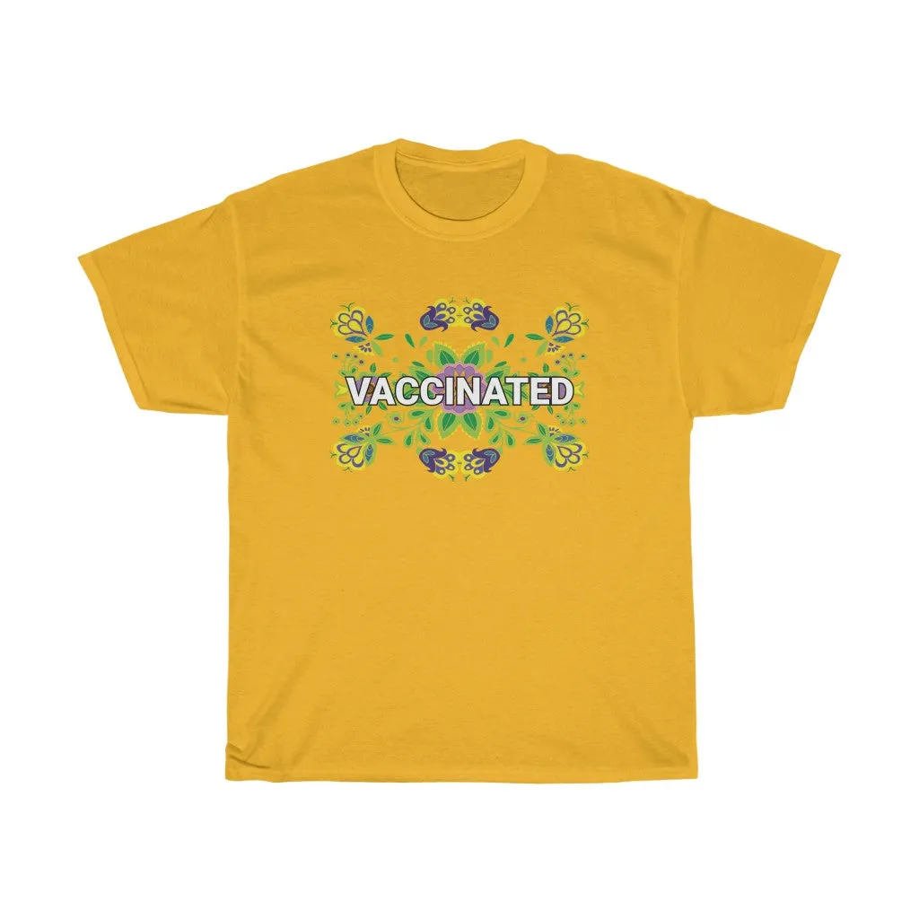 Vaccinated Floral Design T-Shirt