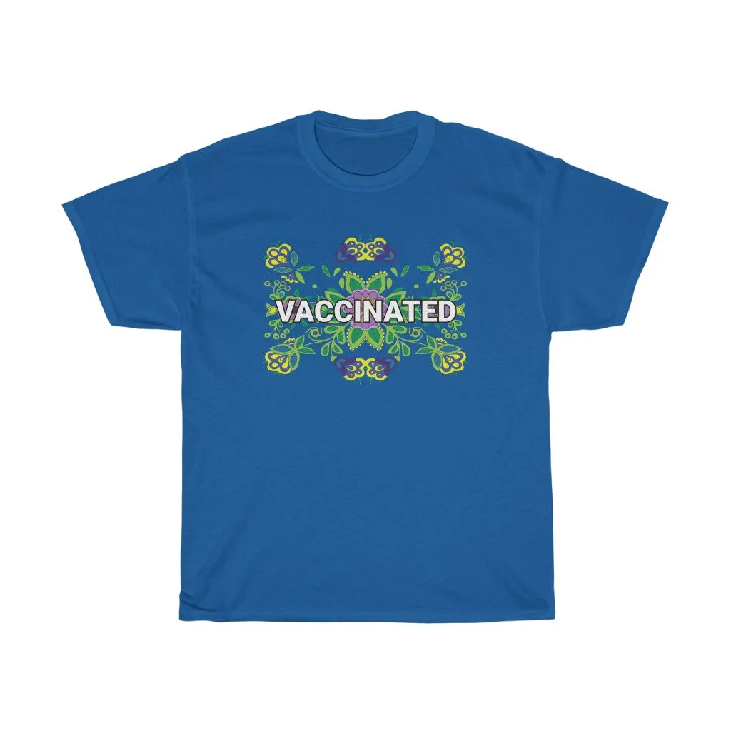 Vaccinated Floral Design T-Shirt