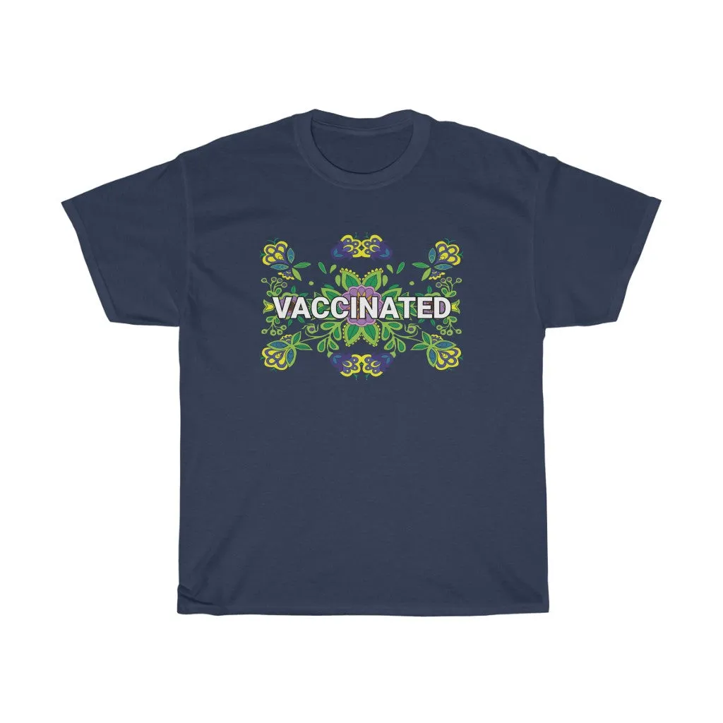 Vaccinated Floral Design T-Shirt