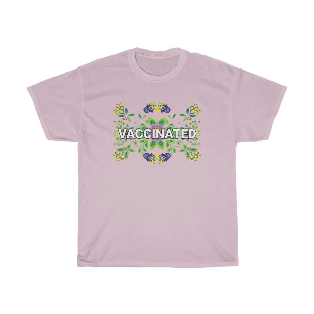 Vaccinated Floral Design T-Shirt