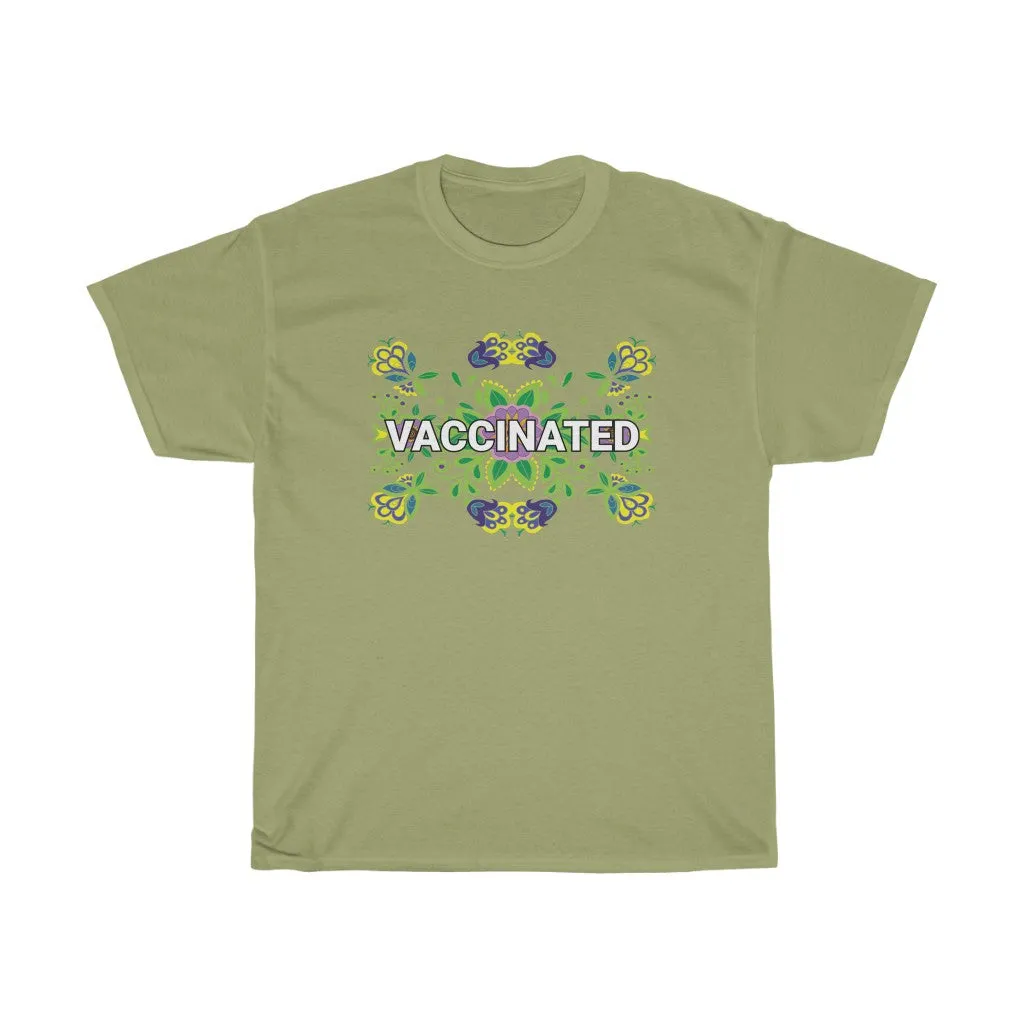 Vaccinated Floral Design T-Shirt