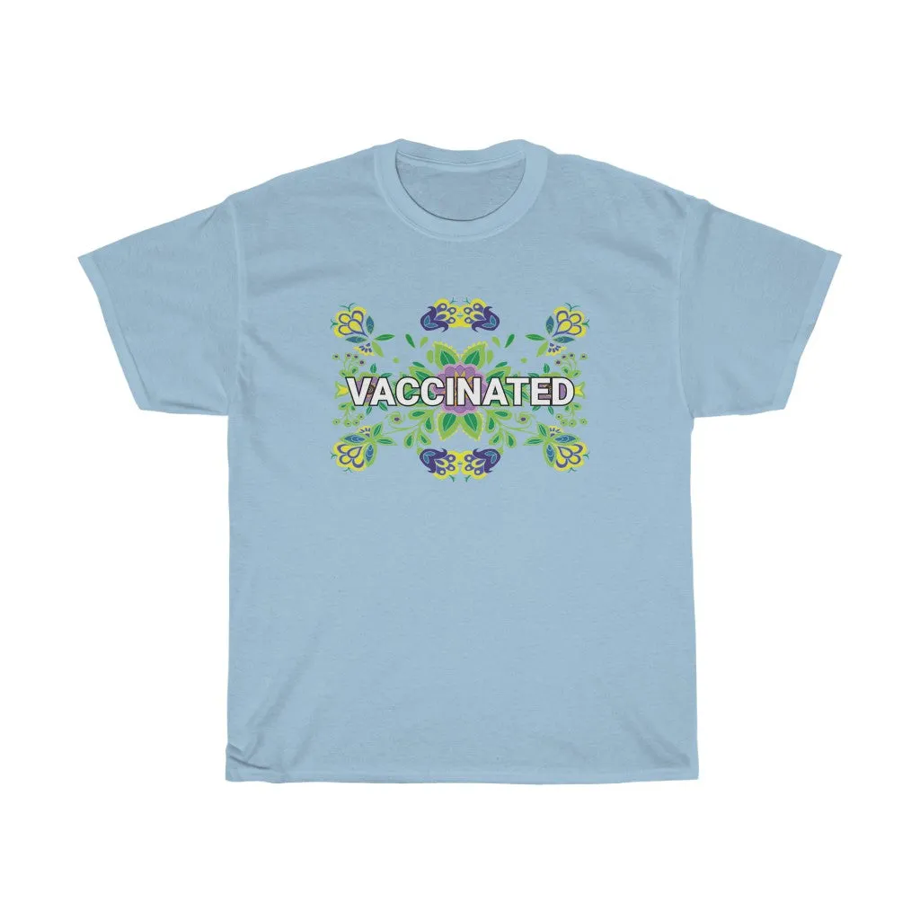 Vaccinated Floral Design T-Shirt