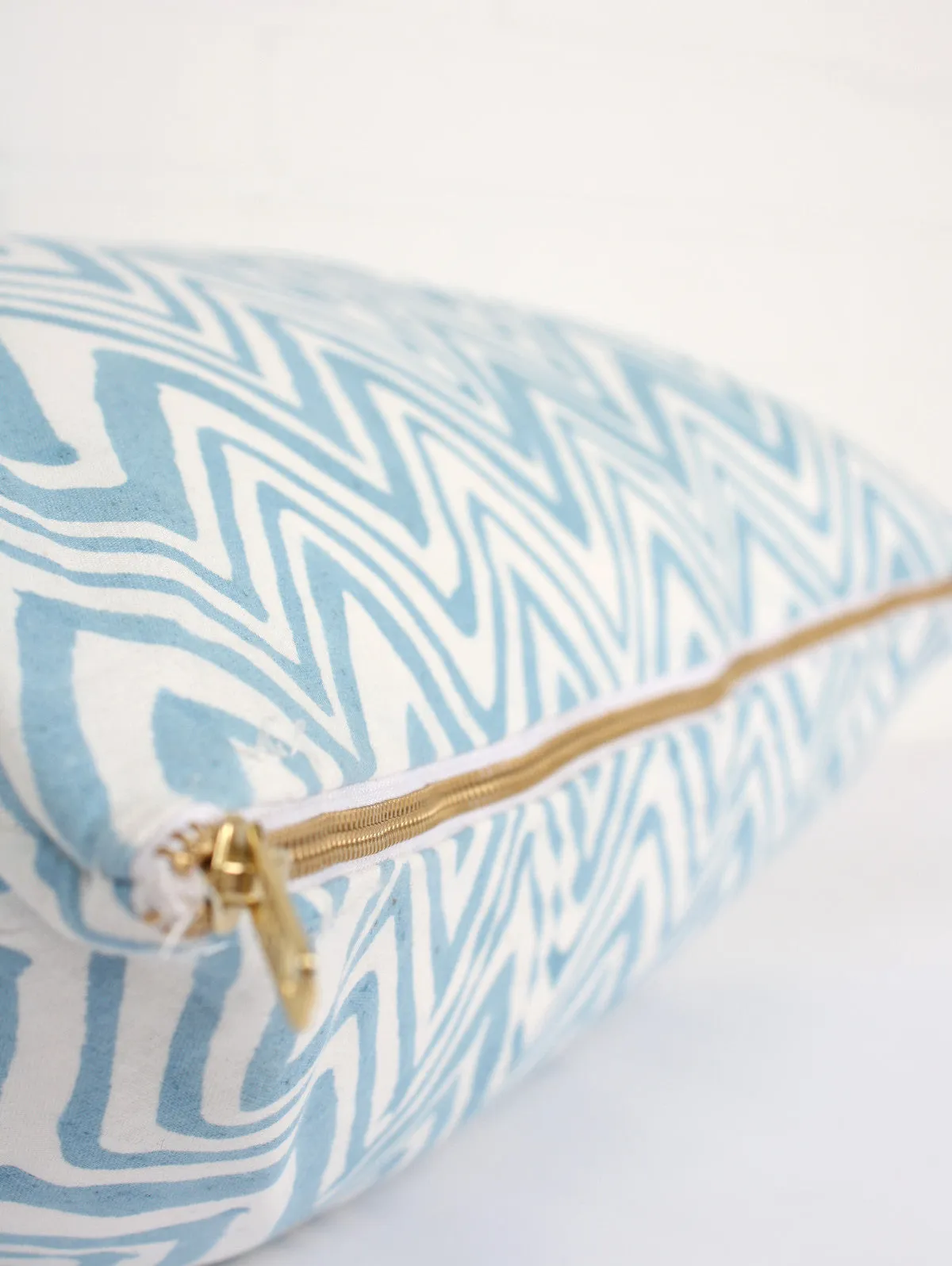 Zigzag Cushion Cover, Ice Blue