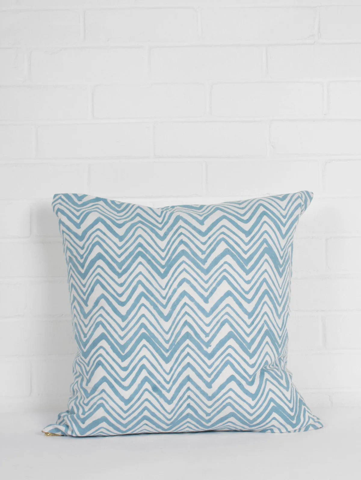 Zigzag Cushion Cover, Ice Blue